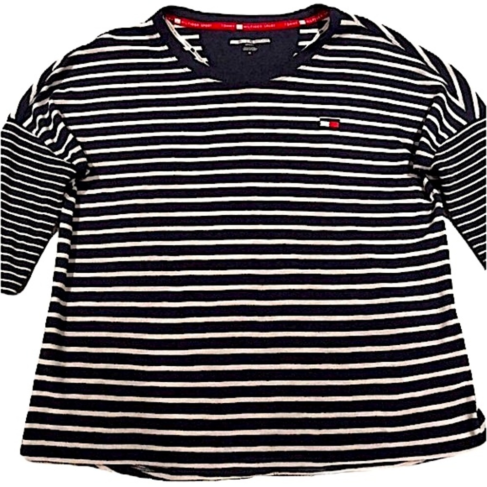 Tommy Hilfiger Sport Navy & White Striped Top